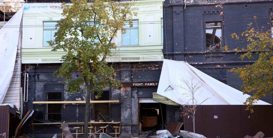 Киев, обстрел, разрушения