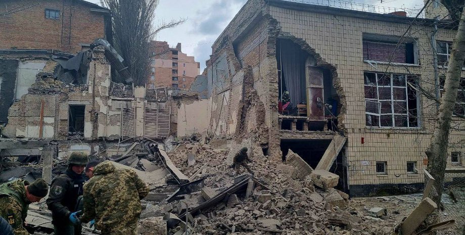 зрйнована будівля, Київ