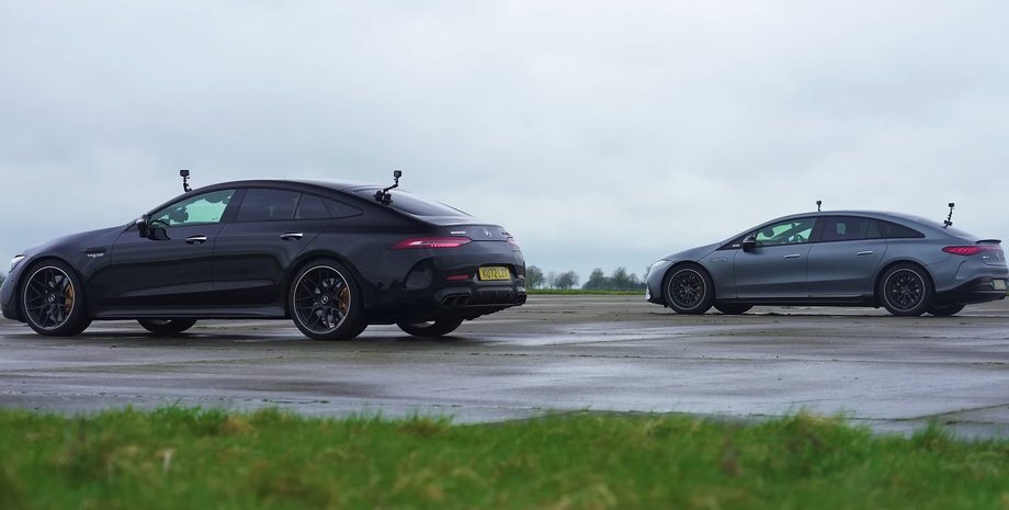 Mercedes, Mercedes-AMG, Гибрид, Электрокар, Электромобили, Гонки, Драг-рейсинг, Видео, Авто, Автомобили, Заезд, Блогеры