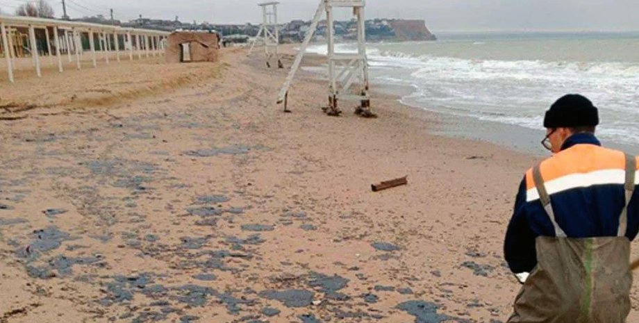 розливу мазуту, береги анапи, Чорне море, витік мазут