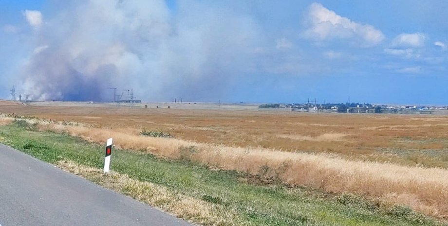 пожар, дым, чауда, полигон, крым