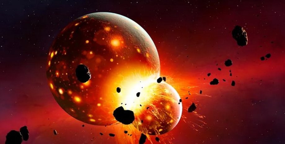 Місяць Земля удар