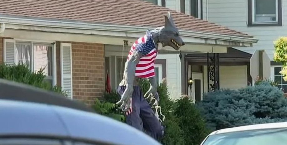 Статуя перевертня, перевертень, прикраса, двір, Гелловін