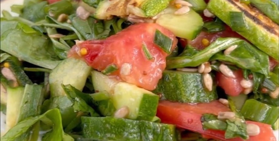 салат, кабачки, овощной салат