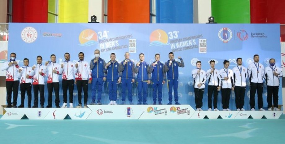 Спортивная гимнастика, Чемпионат Европы, Турция, Медали Сборная Украины
