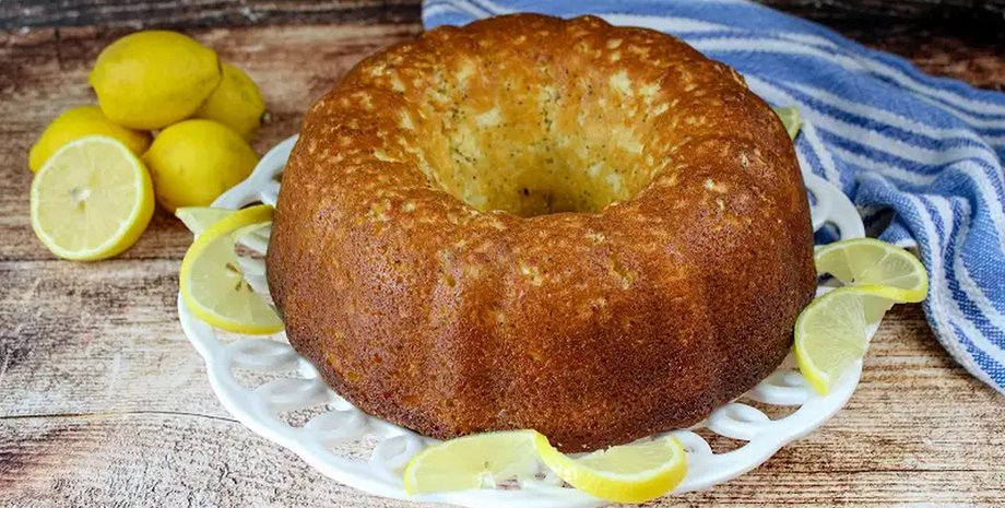 Лимонный бисквит с маком, лимонная выпечка, нежный бисквит