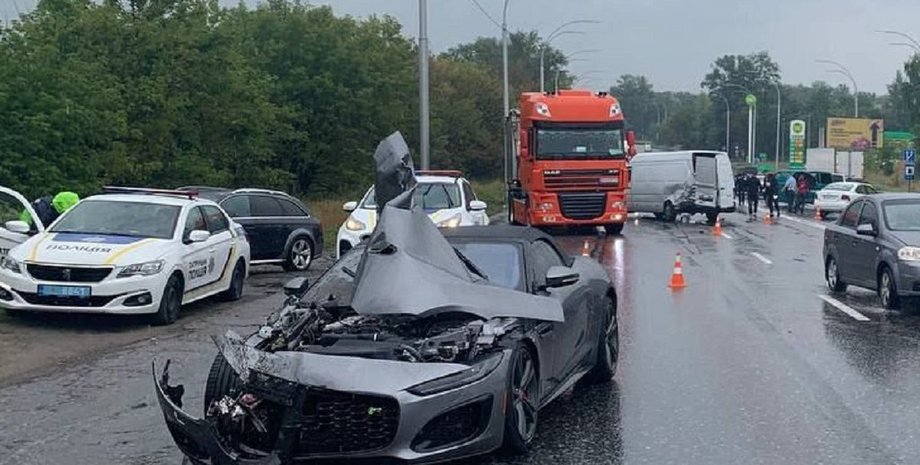 дтп киев, ДТП в Киеве, масштабное ДТП, ДТП на Заболотного, Jaguar F-Type R, Jaguar F-Type