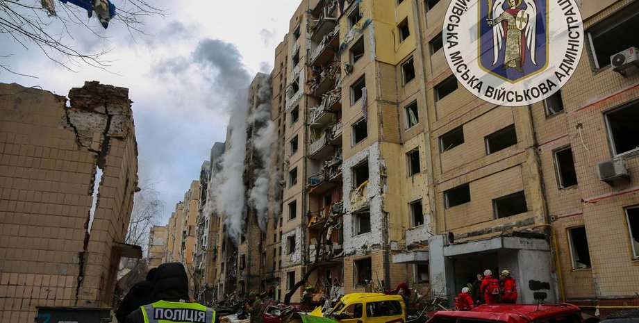 Киев, война, Украина, удар, фото