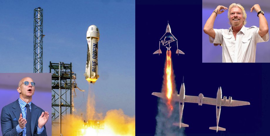 Джефф Безос, New Shepard, Ричард Брэнсон, ракетоноситель Unity
