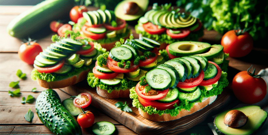 бутерброди бутерброди, овочі, їжа