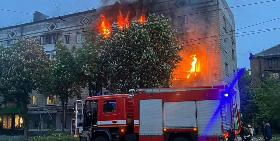 Пожар в доме в Киеве