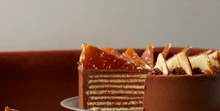 торт добош, угорська кухня, угорський торт, оригінальний рецепт, смачний торт