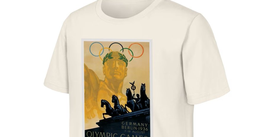 футболка с символикой нацистской Олимпиады 1936 года футболка с символикой нацистской Олимпиады 1936 года