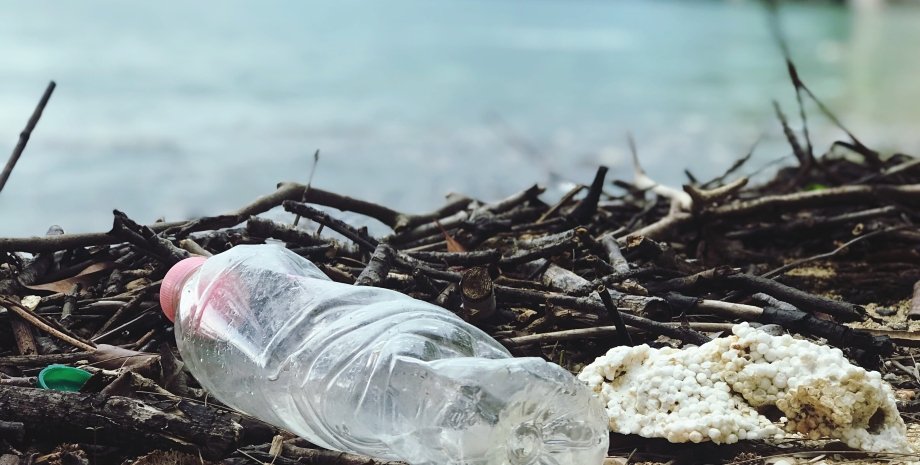 сміття, пляшка, сміття в океані