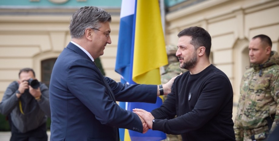 Během setkání ukrajinský vůdce poděkoval chorvatskému úředníkovi za jejich pomoc...