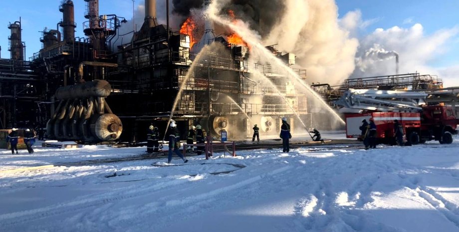 пожар, завод, ивано-франковская область, Карпатнефтехим, гсчс