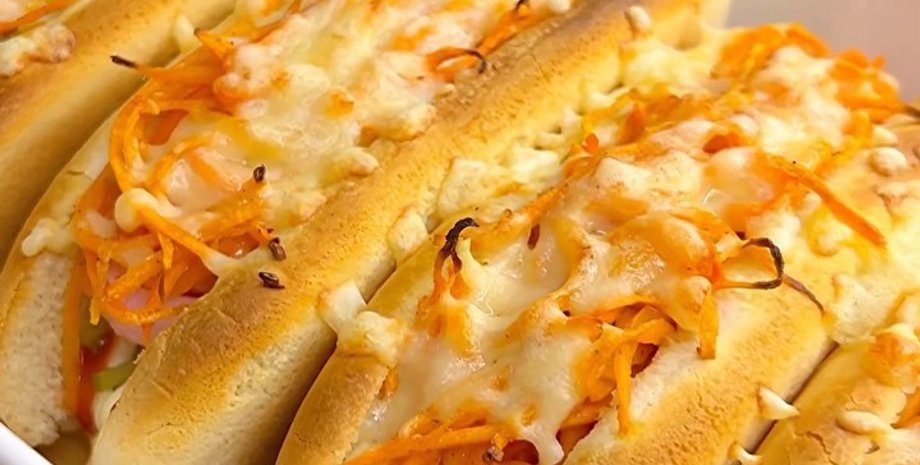 хот-доги, ужин, хот-доги в духовке