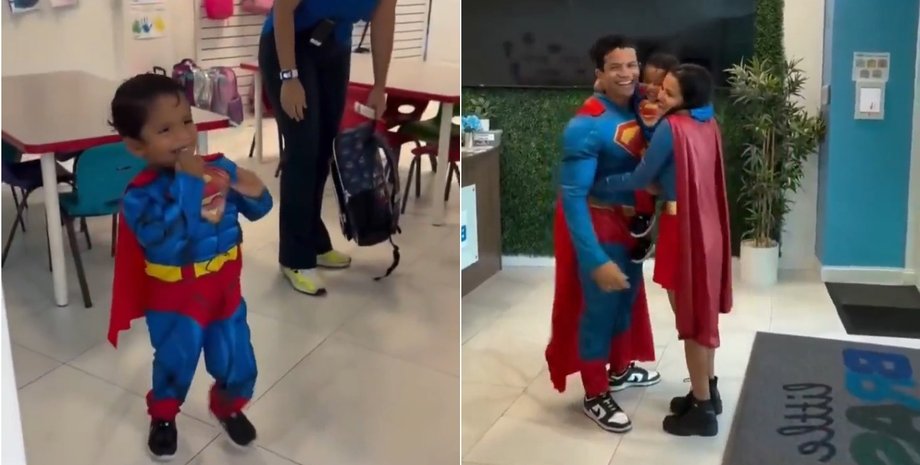 пара сша сын курьезы Родители пришли за сыном в школу в костюмах супергероев: восторг малого покорил сеть