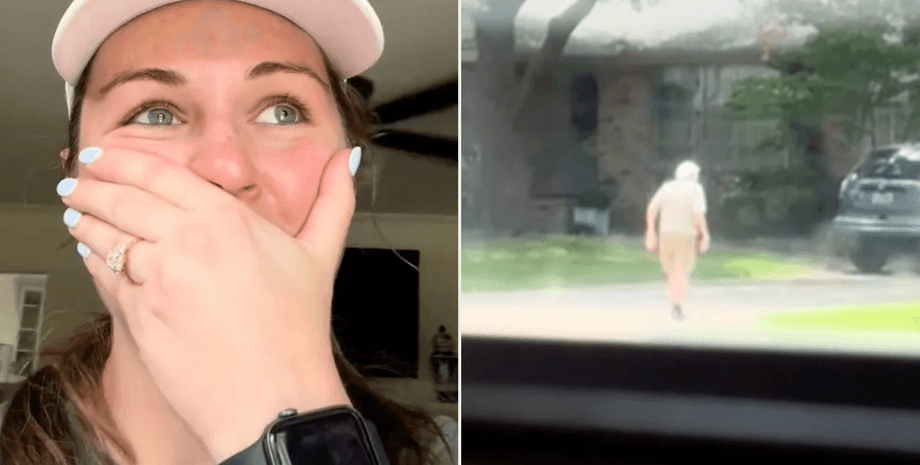 Подарок от 98-летнего соседа, блогерка, подарок от соседа, сосед принес торт, добрый жест, женщина едва сдерживает слезы