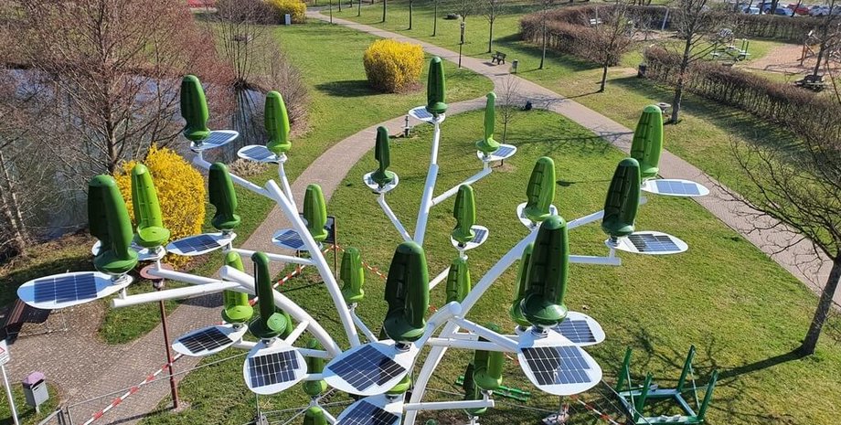 ветрогенерация, солнечные панели, технология Aeroleaf, New World Wind