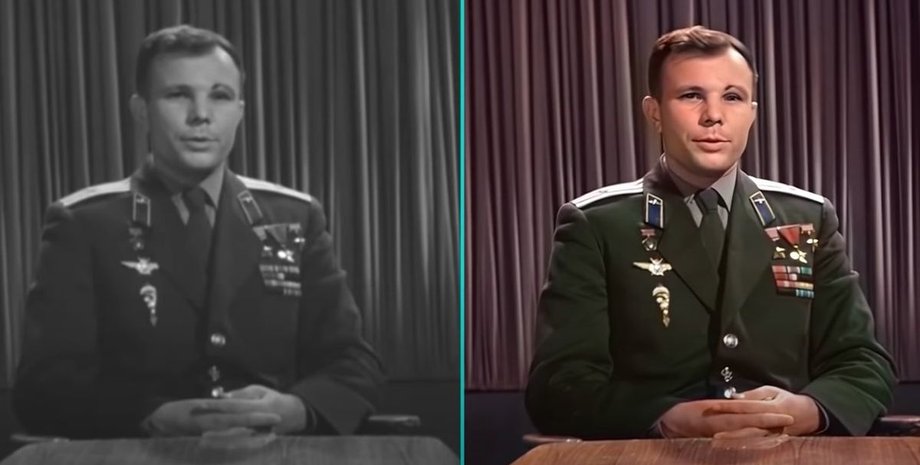 Юрий Гагарин, космонавт, выступление, оцифровка,