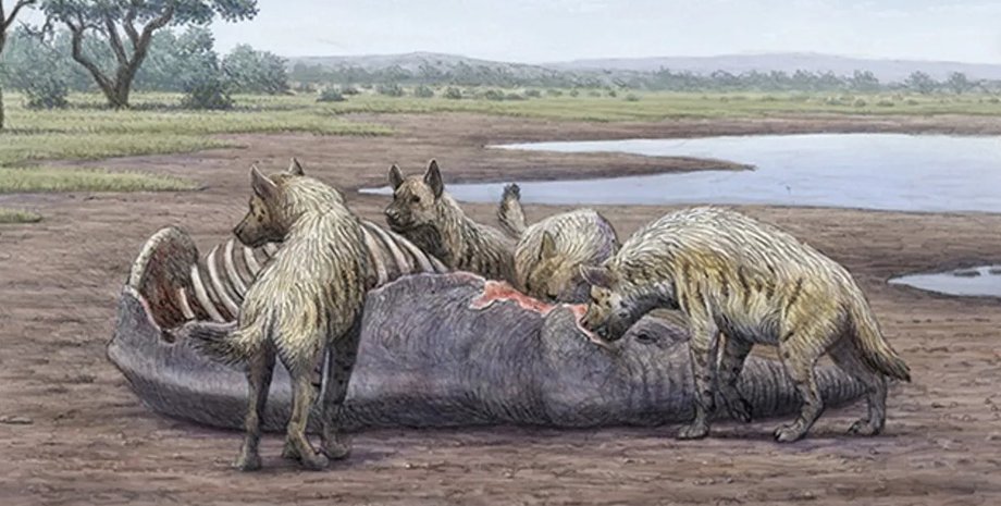 гигантские мамонты, гиены