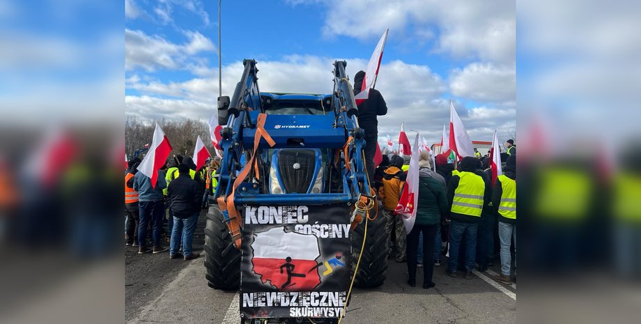 акции протестов польских фермеров, транспортная блокада, заблокированная граница, государственная граница