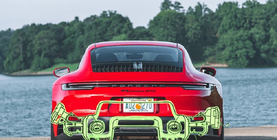 Porsche, Porsche 911, Глушитель, Выхлопная система, Патент, Патенты, Технологии, Аэродинамика, Фото