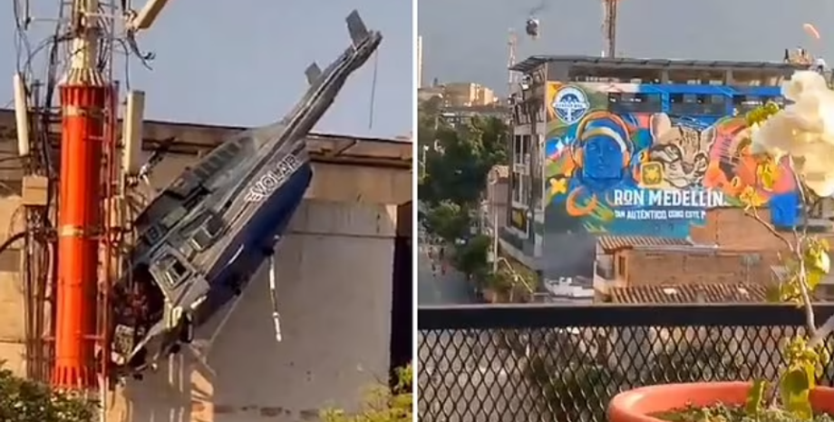 Колумбия, падение вертолета, курьезы, видео, заявление, несчастный случай, авария, авиакатастрофа