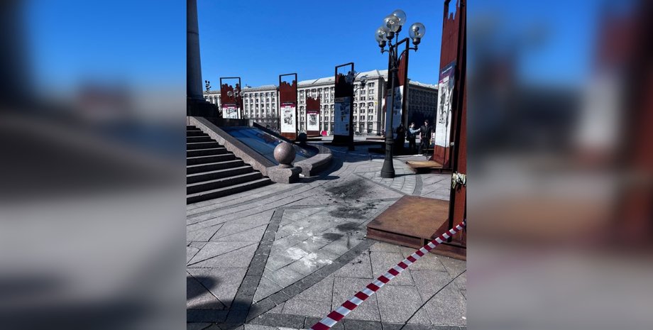 Обломки БПЛА В Киеве обломки БПЛА упали на Майдане