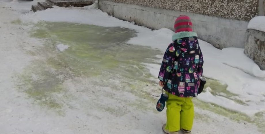 Зима, снег, мороз, ребенок