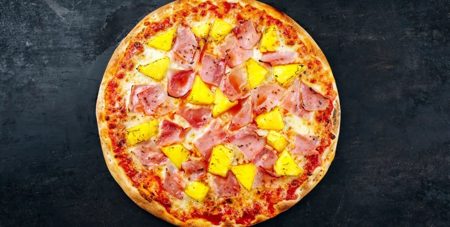 пицца, пицца с ананасами