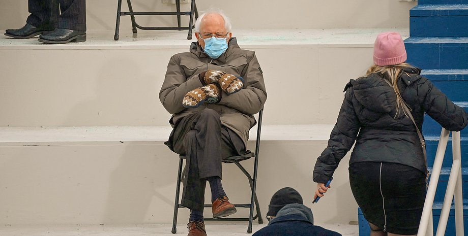 Берні сандерс, рукавички, рукавиці, інавгурація, фото