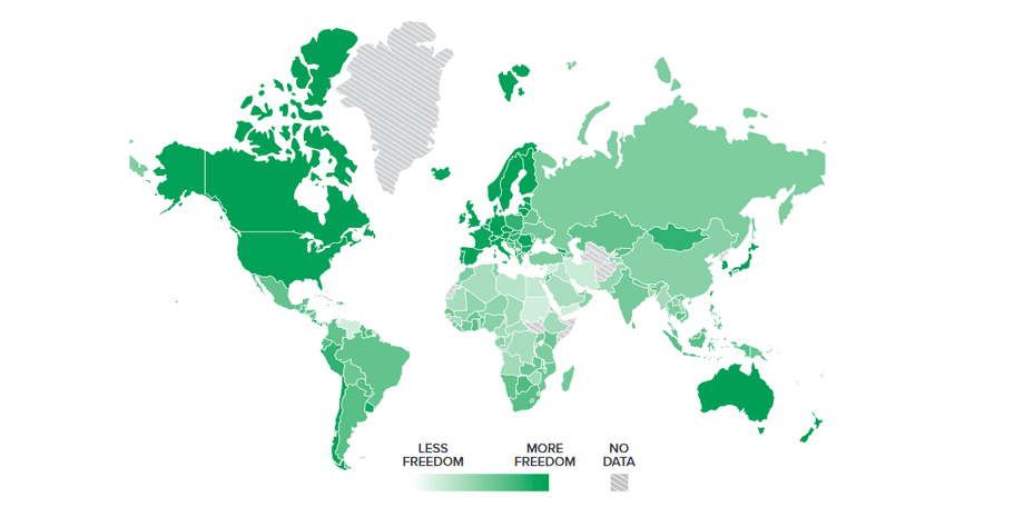 Индекс свободы человека, рейтинг свободы, Украина,