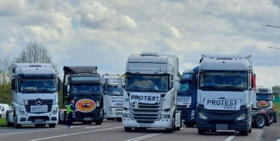 вантажівки, страйк, Польща