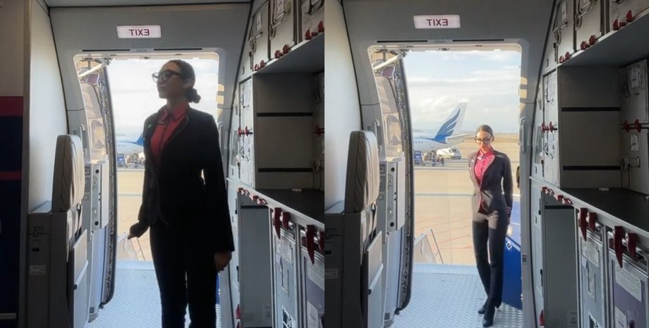 Пассажиру понравилась стюардесса, стюардесса, бортпроводница, отношения между стюардессой и пассажиром, самолет, милая стюардесса