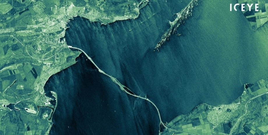 крымский мост ICEYE, спутниковый снимок, украина, всу, спутник ICEYE