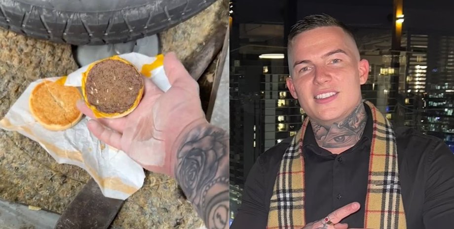 Чизбургер, которому несколько лет, бургер, McDonald's, еда, нашел окаменевшей бургер, разбил молотком, соцсети, фастфуд
