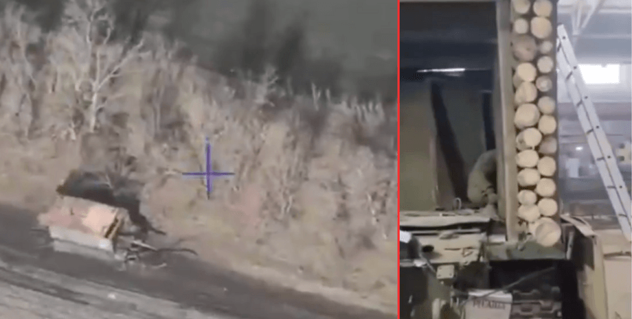 Броня з колод, дерев’яний танк, броня, броньована машина, штурмова машина, танк, старий танк, російський танк, російська техніка, техніка ЗС РФ