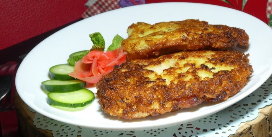 Відбивні в дерунах, Шніцелі зі свинини по-старочеськи, свинина