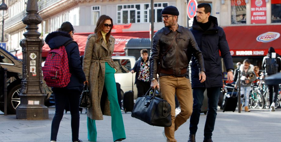 Виктория Бекхэм и Дэвид Бекхэм в Париже