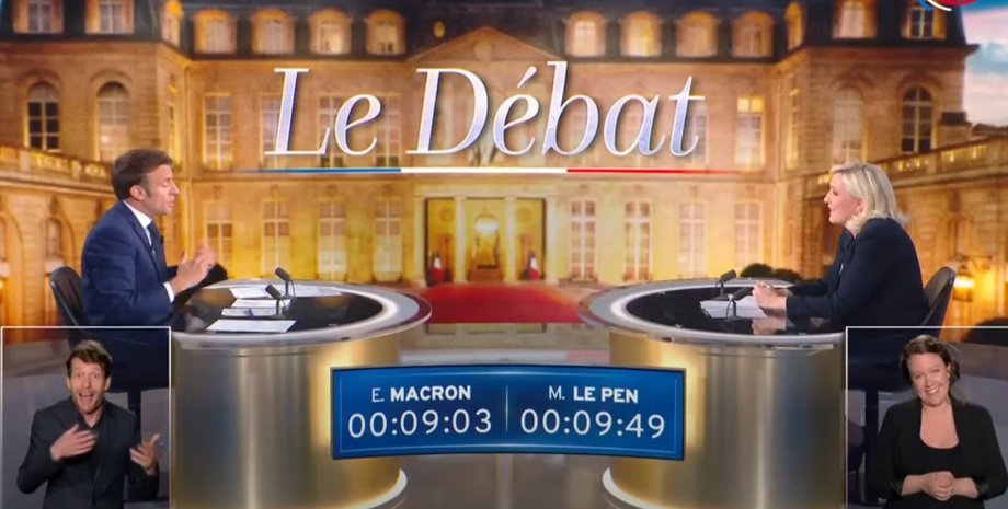 теледебати Макрона та Ле Пен