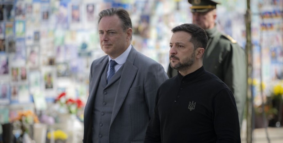 Прем'єр Бельгії Барт де Вевер та президент України Володимир Зеленський Барт де Вевер та Зеленський під час зустрічі у Києві 7 квітня 2025 року