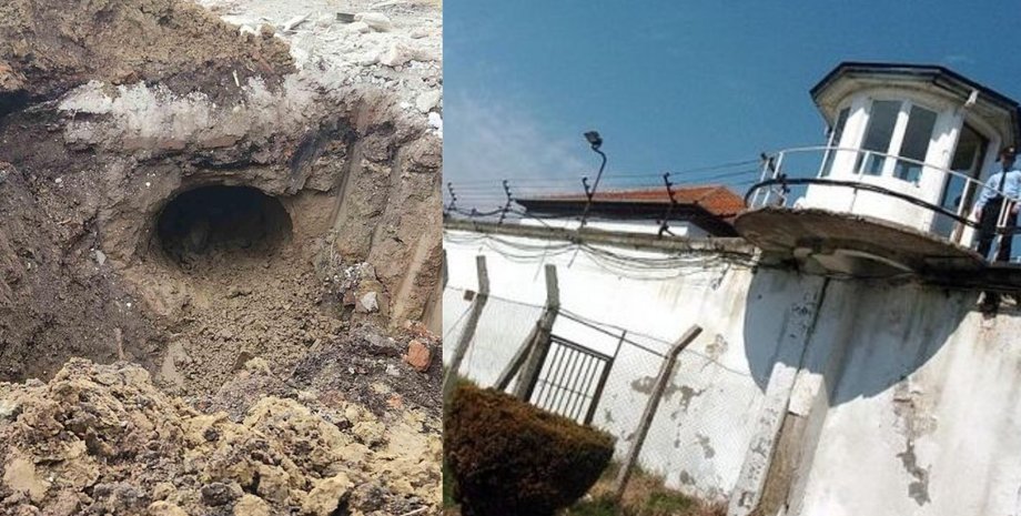 Тюрьма, туннель, подкоп, яма, побег, охранник, стена, заграждение