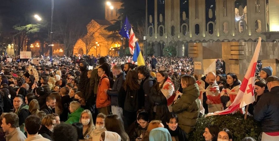 протест, грузия, тбилиси, закон, иноагенты