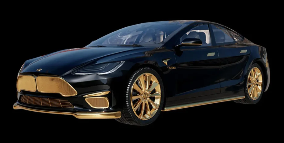 Позолоченная Tesla Model S