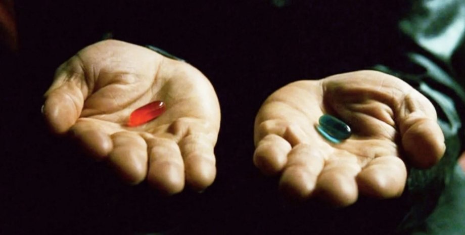 Матрица, нео, синяя таблетка, красная таблетка