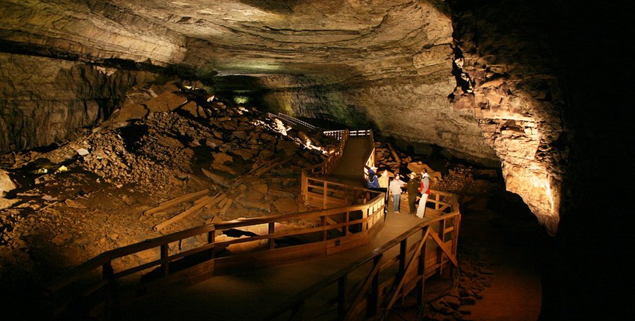 пещера, горные породы, тропа, люди, свет, фото