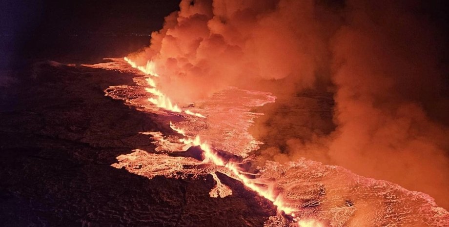 Исландия, вулкан, извержение вулкана