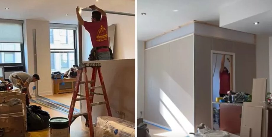 Ремонт в квартире, маленькая квартира, крошечная квартира, добавили комнату, новая комната, детская комната, супруги сделали ремонт